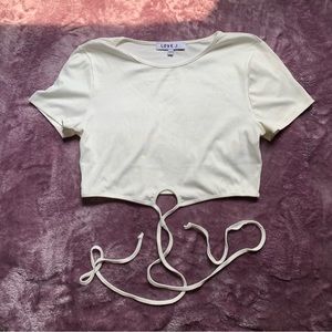 love j white crop top toe front L